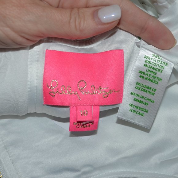 $228 Sz 10 Lilly Pulitzer White Textured Sleeveless Shift Dress - Picture 6 of 8